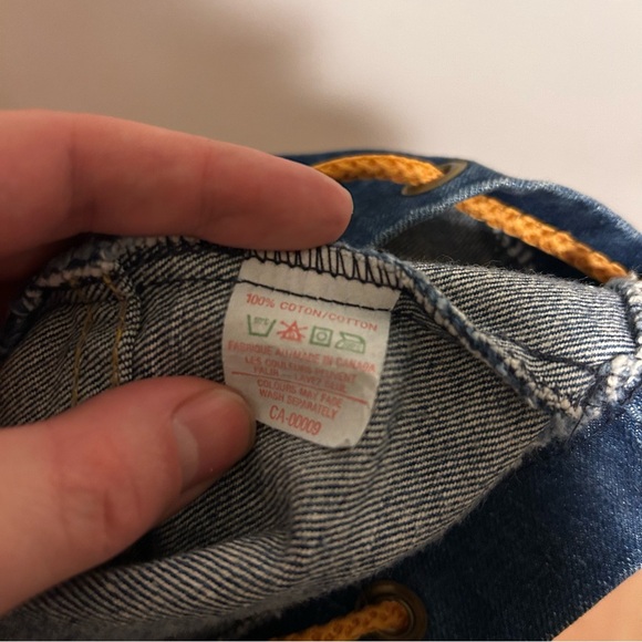 Vintage Lee Jeans Blue Denim Bag with Yellow Accents 80’s - Picture 3 of 6